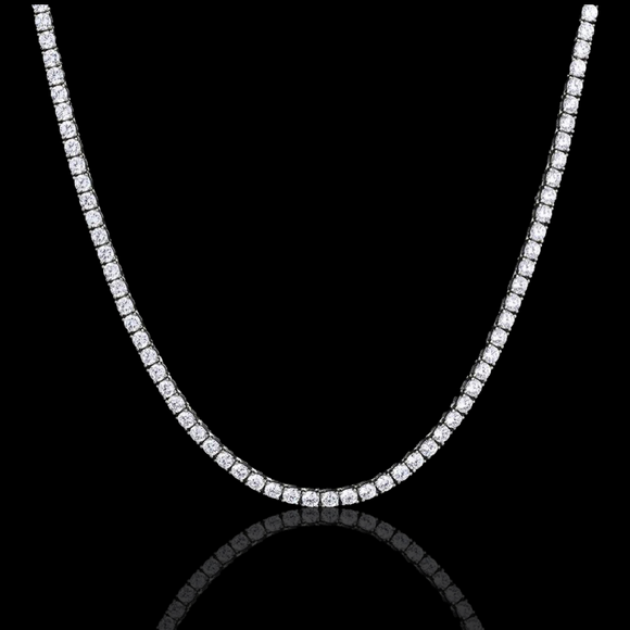 4mm Tennis Chain in White Gold