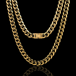 10mm Miami Cuban Link Chain in 18K Gold